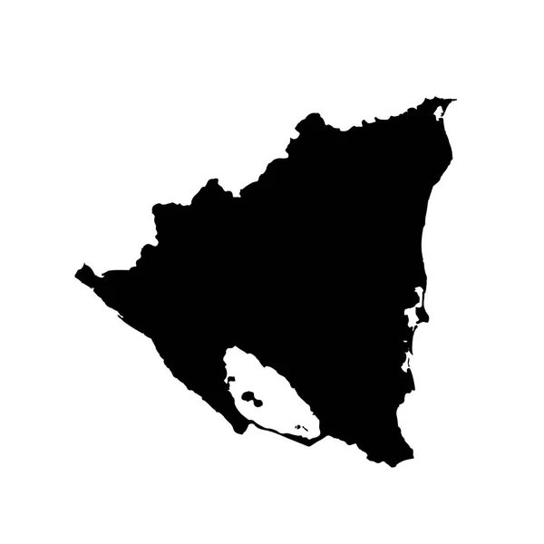 Vektorkarte Nicaragua Isolierte Vektorillustration Schwarz Auf Weißem Hintergrund Folge Abbildung — Stockvektor