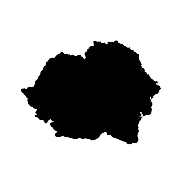Vektorová Mapa Rumunska Izolované Vektorové Ilustrace Černá Bílém Pozadí Obrázek — Stockový vektor