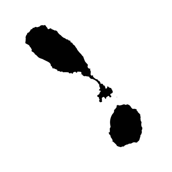 Mapa Vetorial São Cristóvão Nevis Ilustração Vetorial Isolada Preto Sobre — Vetor de Stock