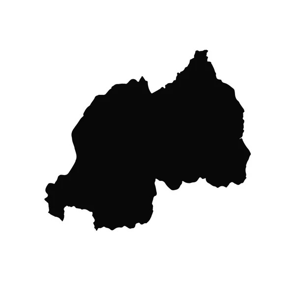 Векторная Карта Руанда Изолированная Векторная Иллюстрация Черный Белом Фоне Эпс — стоковый вектор