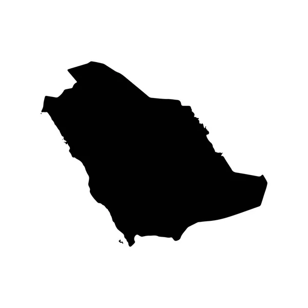 Векторная Карта Саудовская Аравия Изолированная Векторная Иллюстрация Черный Белом Фоне — стоковый вектор