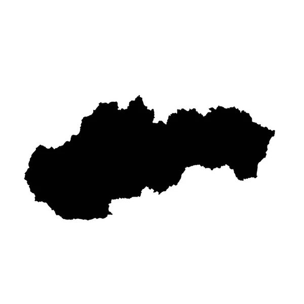 Вектор Карта Словаччини Ізольована Векторні Ілюстрації Чорний Білому Тлі Eps — стоковий вектор