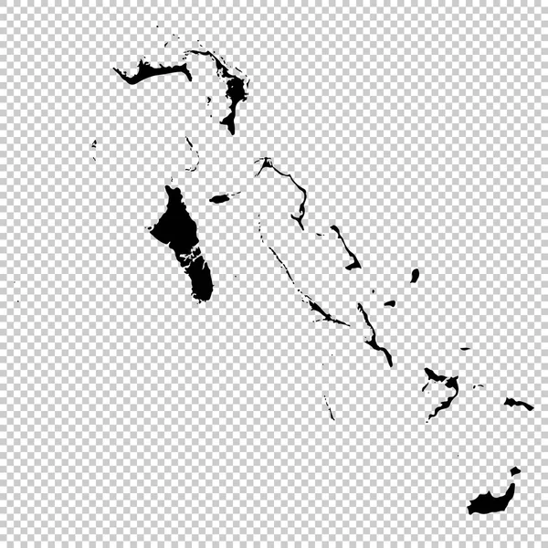 ベクトル地図バハマ 分離ベクトル図です 白背景に黒 Eps — ストックベクタ