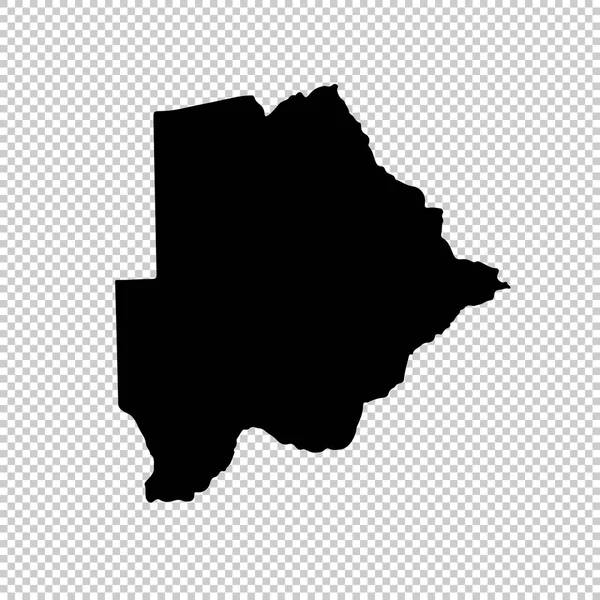 Mapa Vectorial Botswana Ilustración Vectorial Aislada Negro Sobre Fondo Blanco — Archivo Imágenes Vectoriales