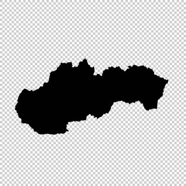Vektör harita Slovakya. İllüstrasyon izole vektör. Beyaz arka plan üzerine siyah. EPS 10 illüstrasyon.