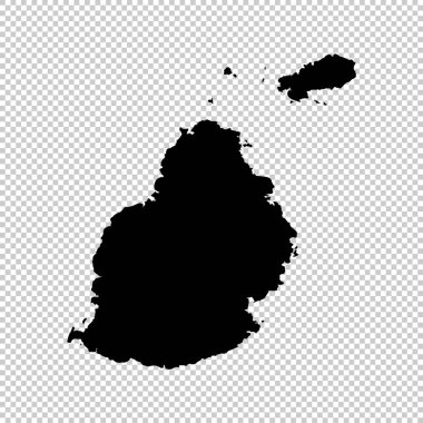 Vektör harita Mauritius. İllüstrasyon izole vektör. Beyaz arka plan üzerine siyah. EPS 10 illüstrasyon.