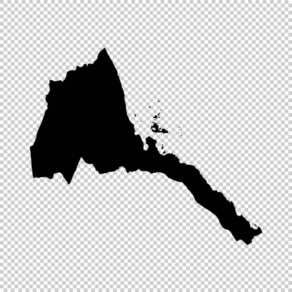 Vector Map Eritrea Isolated Vector Illustration Black White Background Eps — Stock Vector