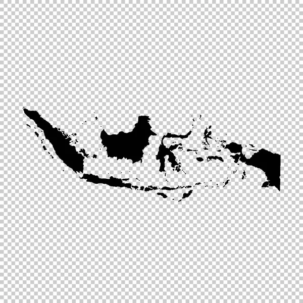 Kaart Van Vector Indonesië Geïsoleerde Vector Illustratie Zwart Een Witte — Stockvector