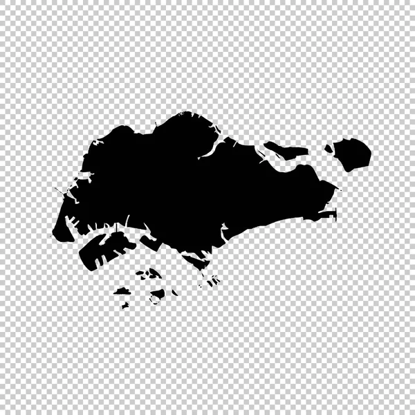 Вектор Карта Сінгапуру Ізольована Векторні Ілюстрації Чорний Білому Тлі Eps — стоковий вектор
