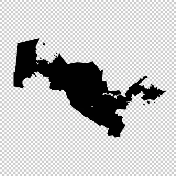 Mapa Vetorial Uzbequistão Ilustração Vetorial Isolada Preto Sobre Fundo Branco — Vetor de Stock