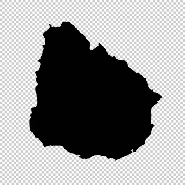 ベクトル地図ウルグアイ 分離ベクトル図です 白背景に黒 Eps — ストックベクタ