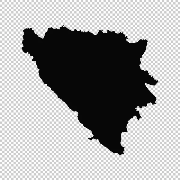 Carte Vectorielle Bosnie Herzégovine Illustration Vectorielle Isolée Noir Sur Fond — Image vectorielle