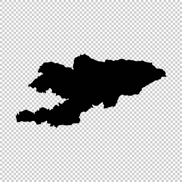 矢量地图吉尔吉斯斯坦 孤立的矢量插图 黑色的白色背景 Eps — 图库矢量图片