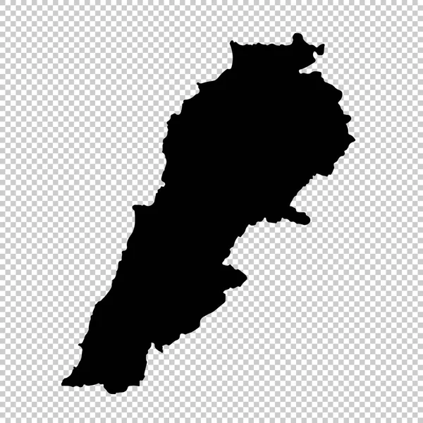Vektorkarte Libanon Isolierte Vektorillustration Schwarz Auf Weißem Hintergrund Folge Abbildung — Stockvektor