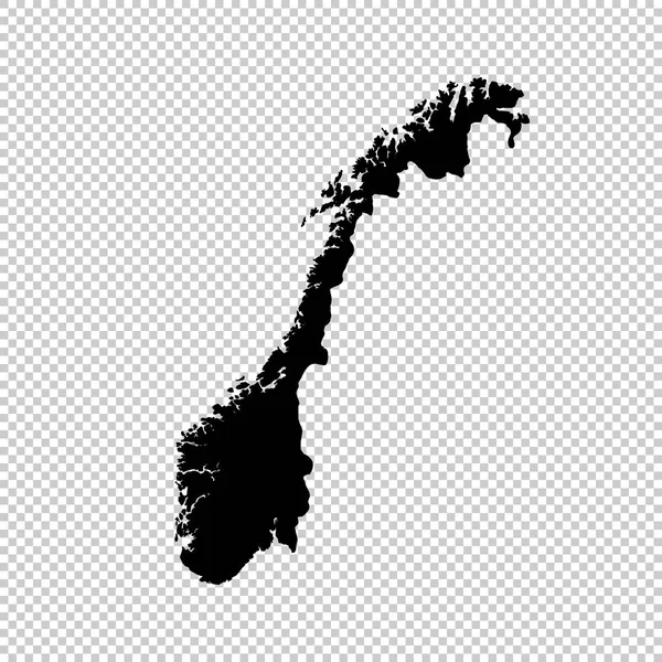 ベクトル マップ ノルウェー 分離ベクトル図です 白背景に黒 Eps — ストックベクタ