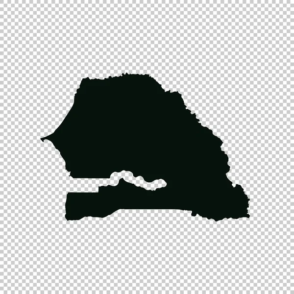Vector Map Senegal Isolated Vector Illustration Black White Background Eps — Stock Vector