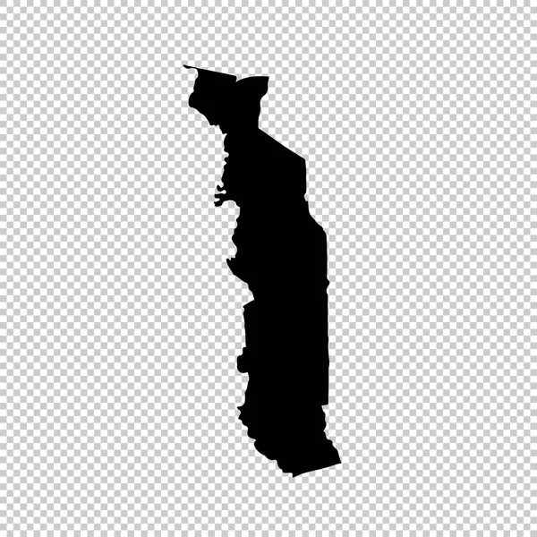 矢量地图多哥 孤立的矢量插图 黑色的白色背景 Eps — 图库矢量图片