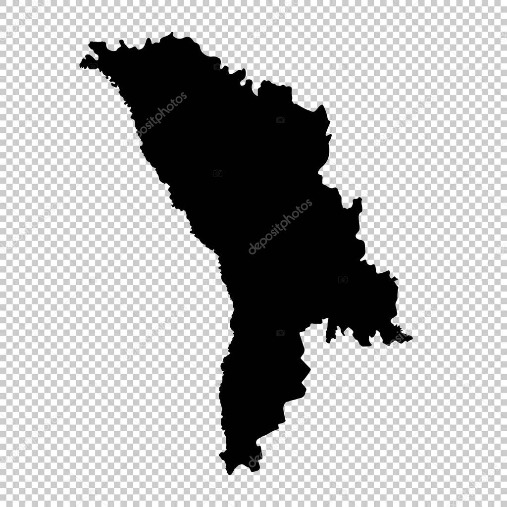 Vector map Moldova. Isolated vector Illustration. Black on White background. EPS 10 Illustration.