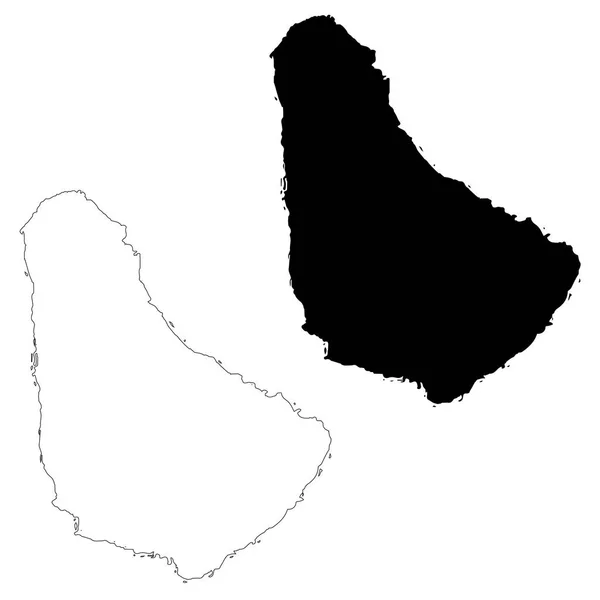 Carte Vectorielle Barbade Illustration Vectorielle Isolée Noir Sur Fond Blanc — Image vectorielle