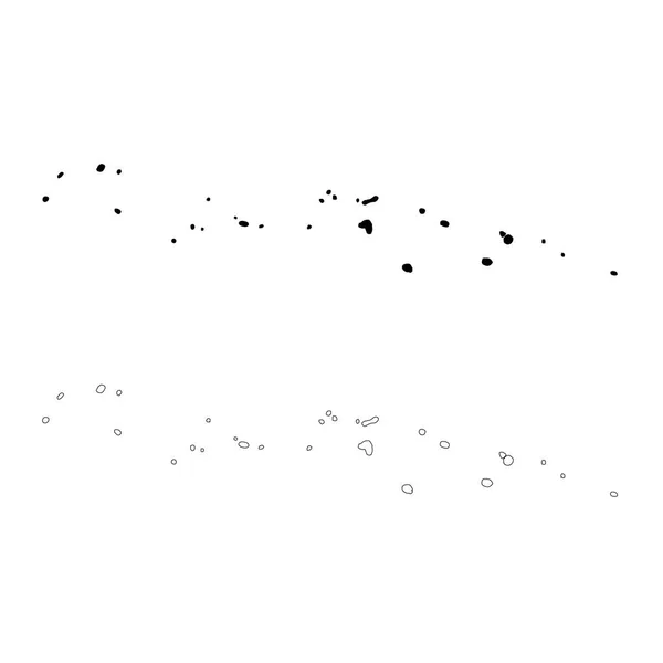 Вектор Карта Федеративних Штатів Мікронезії Карту Ізольована Векторні Ілюстрації Чорний — стоковий вектор