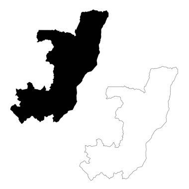 Vektör harita Kongo Demokratik Cumhuriyeti. İllüstrasyon izole vektör. Beyaz arka plan üzerine siyah. EPS 10 illüstrasyon.