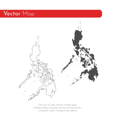Vector map Philippines. Isolated vector Illustration. Black on White background. EPS 10 Illustration. clipart