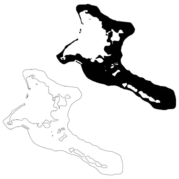 Mapa Vectorial Kiribati Ilustración Vectorial Aislada Negro Sobre Fondo Blanco — Vector de stock