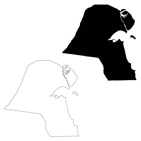 Вектор Карті Єднані Арабські Емірати Ізольована Векторні Ілюстрації Чорний Білому — стоковий вектор