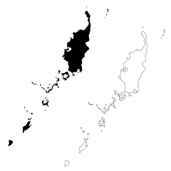Peta Vektor Palau Ilustrasi Vektor Terisolasi Hitam Latar Belakang Putih - Stok Vektor