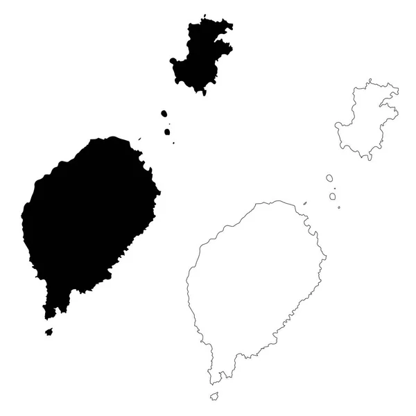 Vektor Karta Sao Tome Och Principe Isolerade Vektor Illustration Svart — Stock vektor