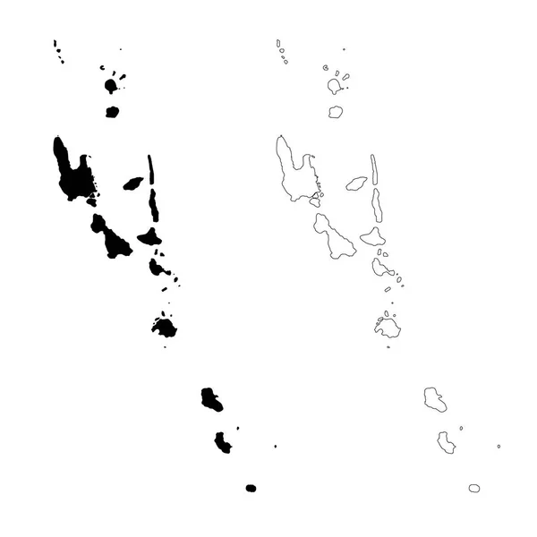 Carte Vectorielle Vanuatu Illustration Vectorielle Isolée Noir Sur Fond Blanc — Image vectorielle