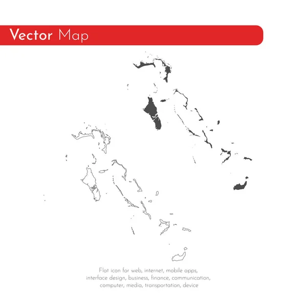 Vektorkarte Bahamas Isolierte Vektorillustration Schwarz Auf Weißem Hintergrund Folge Abbildung — Stockvektor