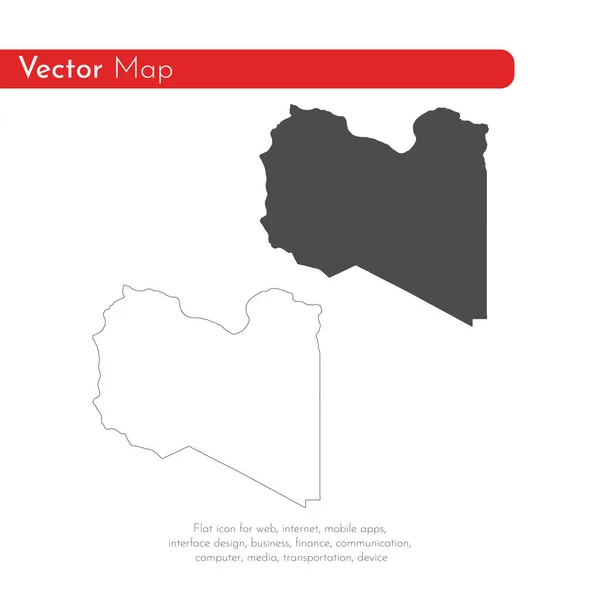 Vektorkarte Libya Isolierte Vektorillustration Schwarz Auf Weißem Hintergrund Folge Abbildung — Stockvektor