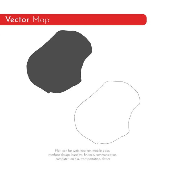 Vector Map Nauru Isolated Vector Illustration Black White Background Eps — Stock Vector