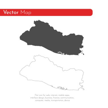 Vektör harita Salvador. İllüstrasyon izole vektör. Beyaz arka plan üzerine siyah. EPS 10 illüstrasyon.
