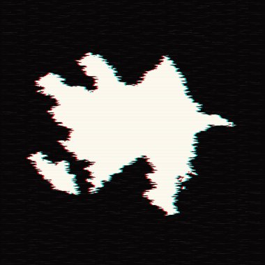 Vektör harita Azerbaycan. İllüstrasyon izole vektör. Beyaz arka plan üzerine siyah. EPS 10 illüstrasyon.