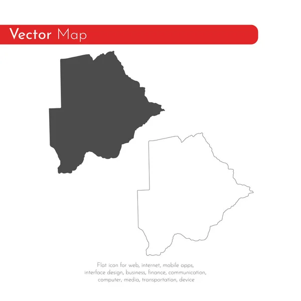 地図ボツワナ 分離されたイラスト 白い背景に黒 — ストック写真