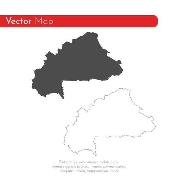 地図ブルキナファソ 分離されたイラスト 白い背景に黒 — ストック写真
