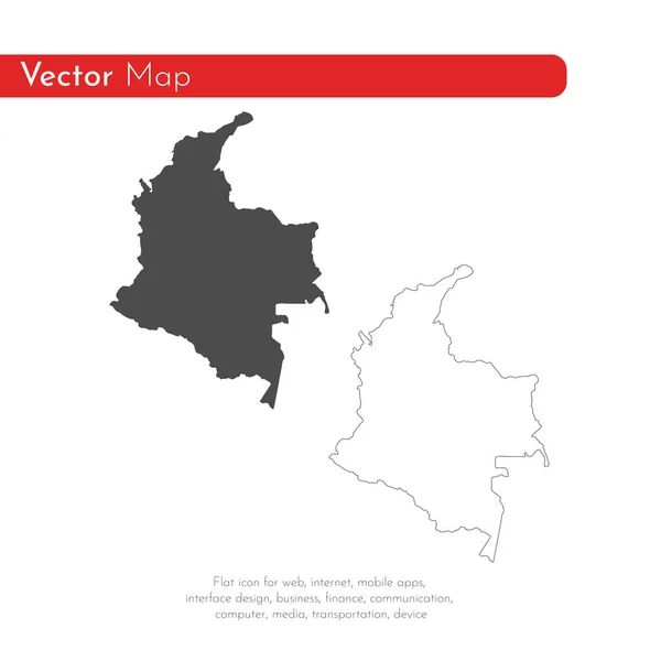 Mapa Kolumbie Izolovaný Obrázek Černá Bílém Pozadí — Stock fotografie