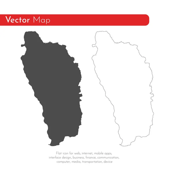 Mapa Dominica Ilustración Aislada Negro Sobre Fondo Blanco — Foto de Stock