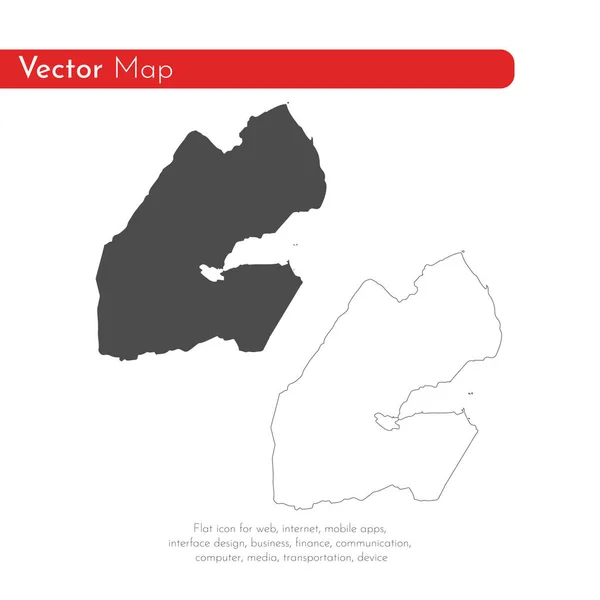 Mapa Djibouti Ilustración Aislada Negro Sobre Fondo Blanco —  Fotos de Stock