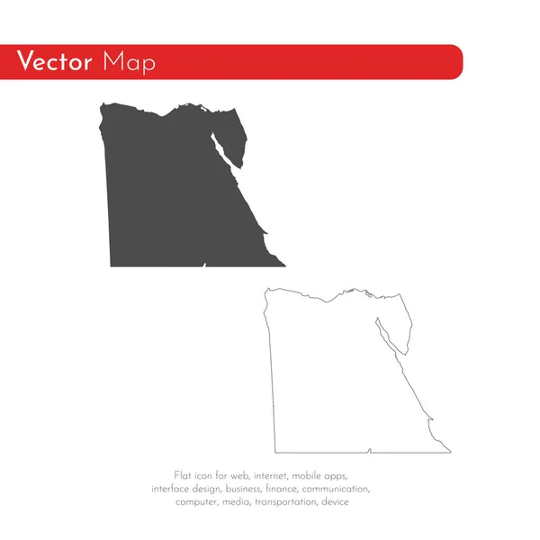 地図エジプト 分離されたイラスト 白い背景に黒 — ストック写真