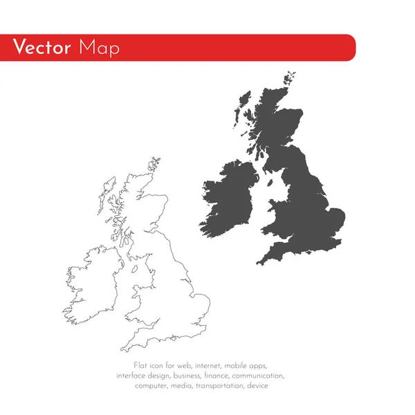 Mapie Wielkiej Brytanii Białym Tle Ilustracji Czarny Białym Tle — Zdjęcie stockowe