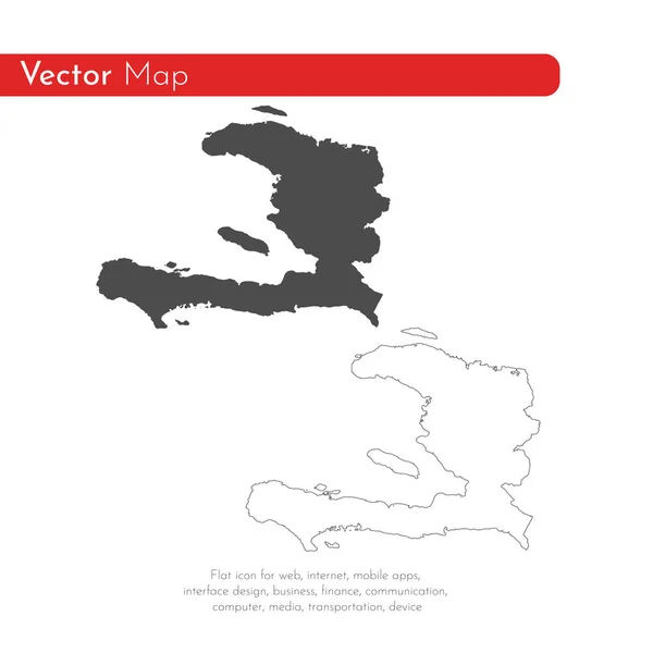 Mappa Haiti Illustrazione Isolata Nero Sfondo Bianco — Foto Stock