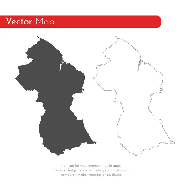 Mapa Guyana Ilustración Aislada Negro Sobre Fondo Blanco — Foto de Stock