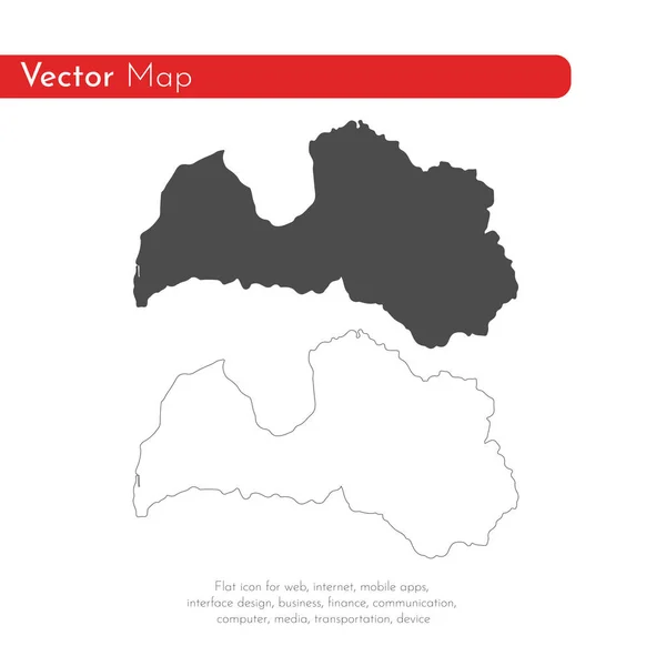 Χάρτη Της Λετονίας Απομονωμένη Απεικόνιση Μαύρο Λευκό Φόντο — Φωτογραφία Αρχείου