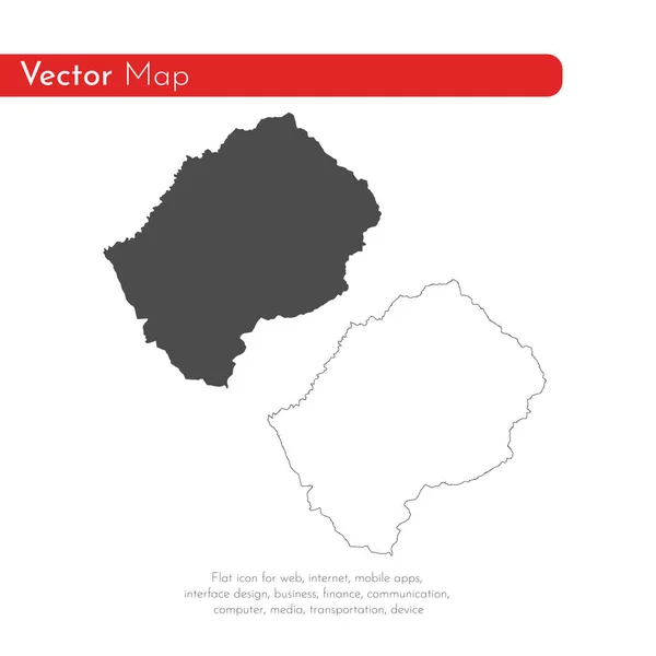 Harita Lesotho Zole Llüstrasyon Beyaz Arka Plan Üzerinde Siyah — Stok fotoğraf