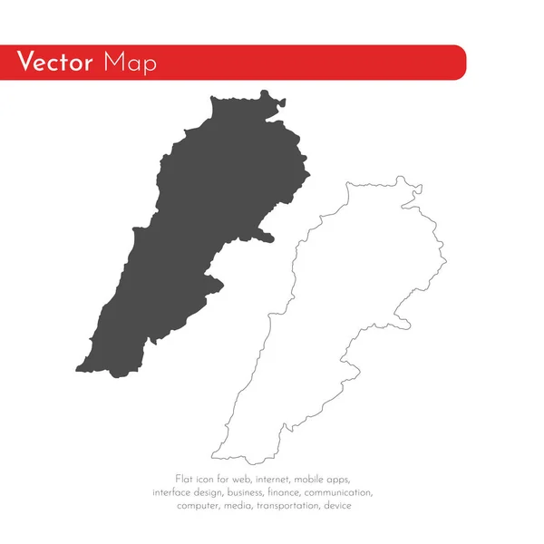 地図レバノン 分離されたイラスト 白い背景に黒 — ストック写真