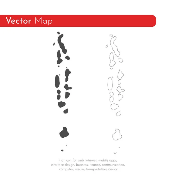 Karta Maldiverna Isolerad Illustration Svart Vit Bakgrund — Stockfoto