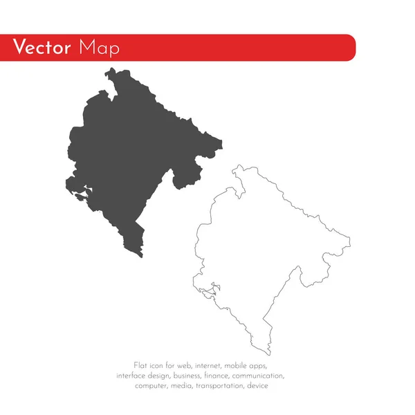 ベクトル地図モンテネグロ 分離ベクトル図です 白背景に黒 Eps — ストック写真